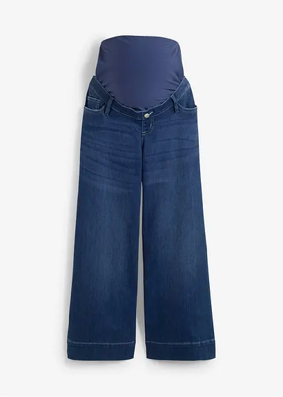 Knöchelfreie Umstandsjeans, Loose Fit in blau von vorne - bonprix