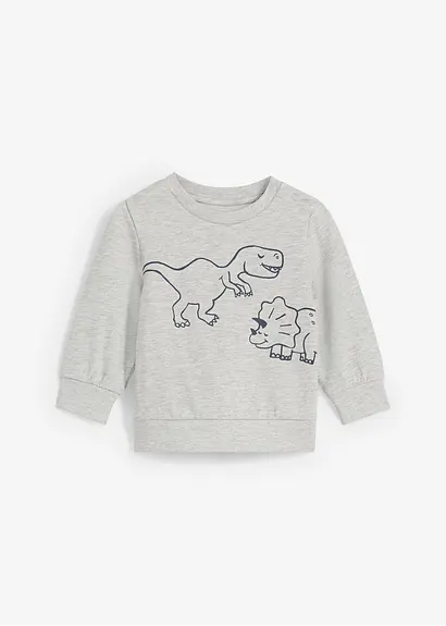 Weiches Sweatshirt aus Bio-Baumwolle in grau von vorne - bonprix