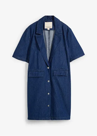 Jeans-Mantel in blau von vorne - bonprix
