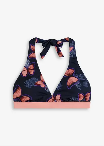 Neckholder Bikini Oberteil in blau von vorne - bonprix