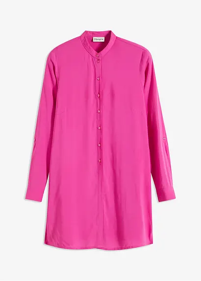 Viskose Longbluse in pink von vorne - bonprix