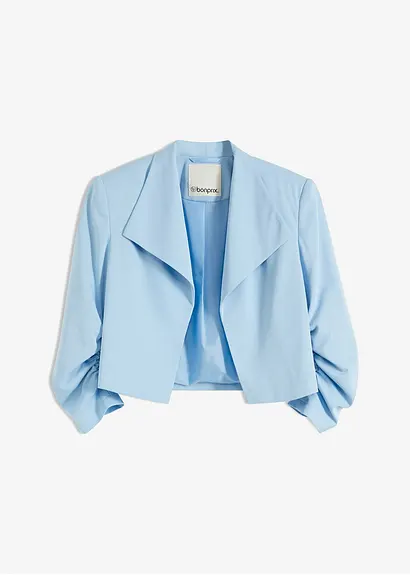Cropped Blazer in blau von vorne - bonprix