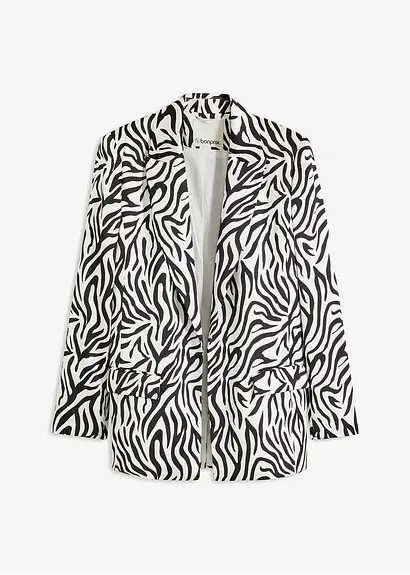 bedruckter Blazer in weiß von vorne - bonprix