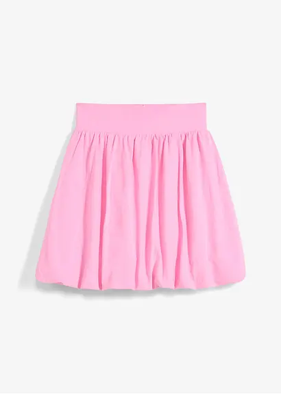 Ballonrock aus elastischem Bio-Baumwoll-Mix in rosa von vorne - bonprix