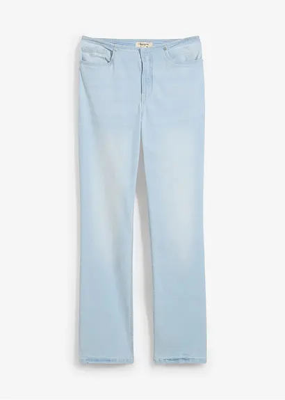 Straight-Jeans, Mid Waist in blau von vorne - bonprix