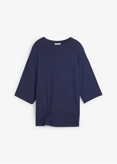 T-Shirt aus feiner Viskose in blau von vorne - bonprix
