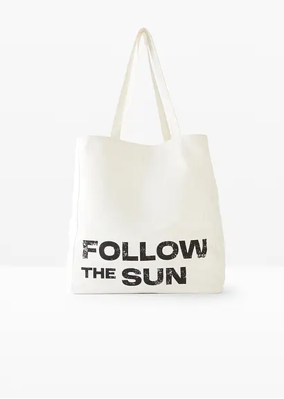 Shopper Canvas in weiß von vorne - bonprix