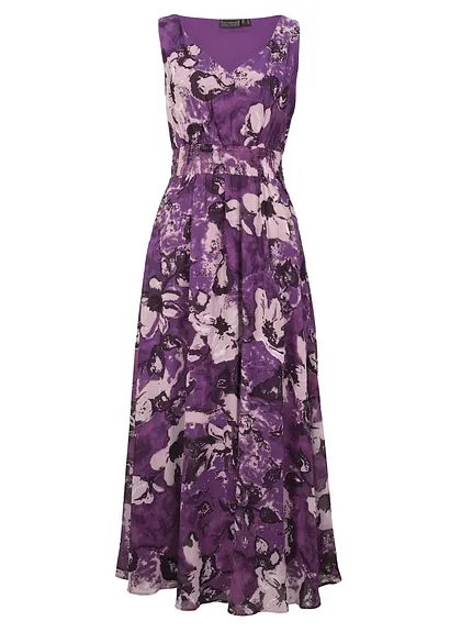 Maxikleid in lila von vorne - bonprix