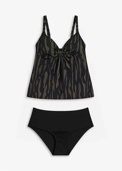 Tankini (2-tlg.Set) in grün von vorne - bonprix