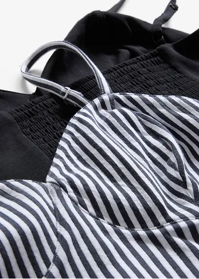 Cropped Top aus reiner Bio-Baumwolle (2er Pack) in weiß - bonprix