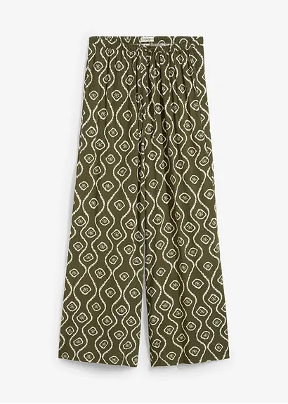 Schlupfhose aus  fließender Viskose in grün von vorne - bonprix