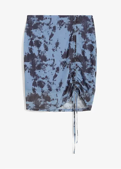 Minirock aus Mesh in blau von vorne - bonprix