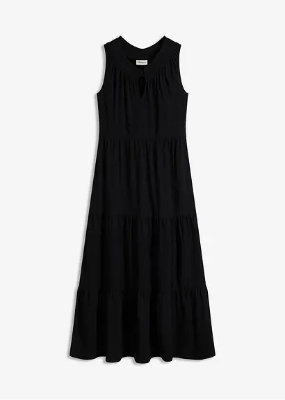 Jerseykleid in schwarz von vorne - bonprix