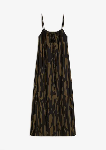 Strandkleid aus Viskose in schwarz von vorne - bonprix