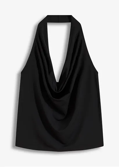 Neckholder-Top in schwarz von vorne - bonprix