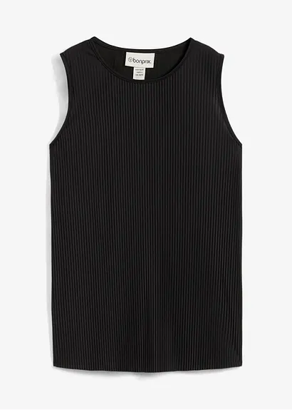 Blusentop aus recyceltem Polyester in schwarz von vorne - bonprix
