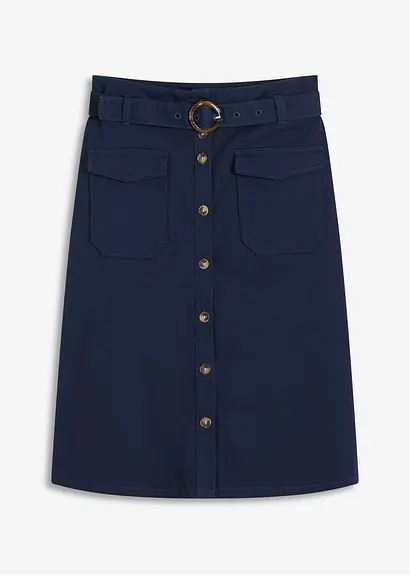 Twill-Rock in blau von vorne - bonprix