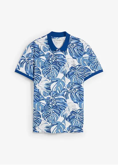 Piqué-Poloshirt aus reiner Bio-Baumwolle in weiß von vorne - bonprix