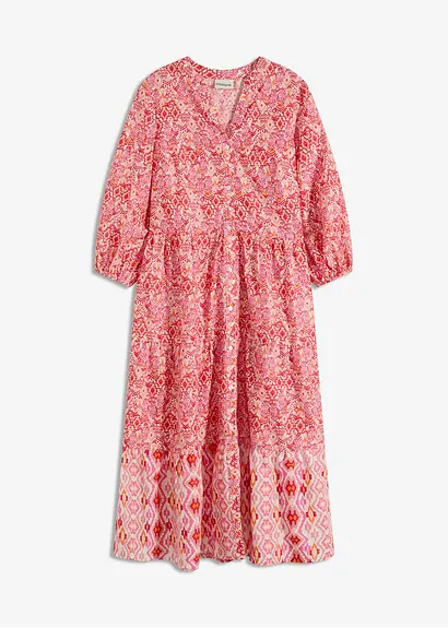 Midikleid aus leichter Baumwolle in weiß von vorne - bonprix