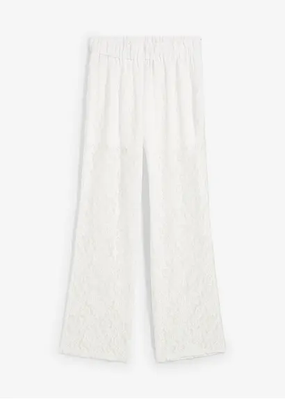 Schlupfhose mit Spitze in weiß von vorne - bonprix