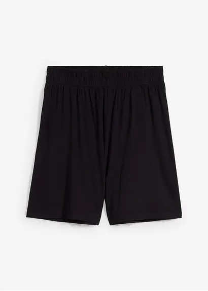 Schlupf-Shorts aus softem Viskose-Mix in schwarz von vorne - bonprix