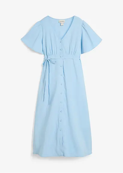 Umstandskleid Viskose-Mix in blau von vorne - bonprix