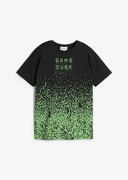 T-Shirt aus reiner Bio-Baumwolle in schwarz von vorne - bonprix