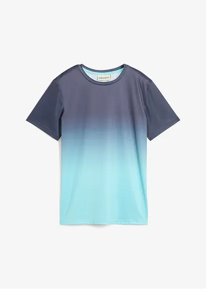 Sport-Shirt mit Farbverlauf in blau von vorne - bonprix