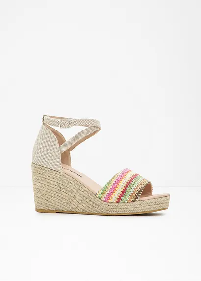 Keilsandalette in beige - bonprix