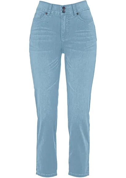 Slim Fit Jeans, Mid Waist, Bequembund in blau - bonprix