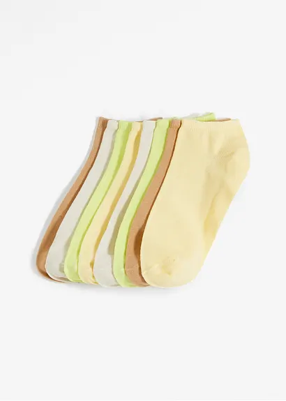 Sneakersocken mit Bio-Baumwolle (8er Pack) in beige von vorne - bonprix