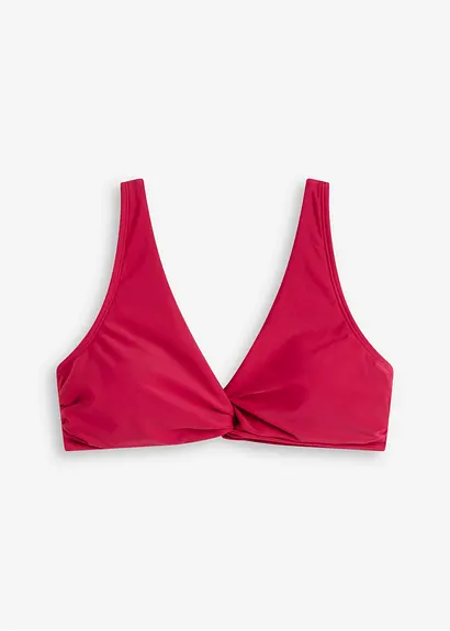 Bustier-Bikinioberteil mit Twistdetail in pink von vorne - bonprix