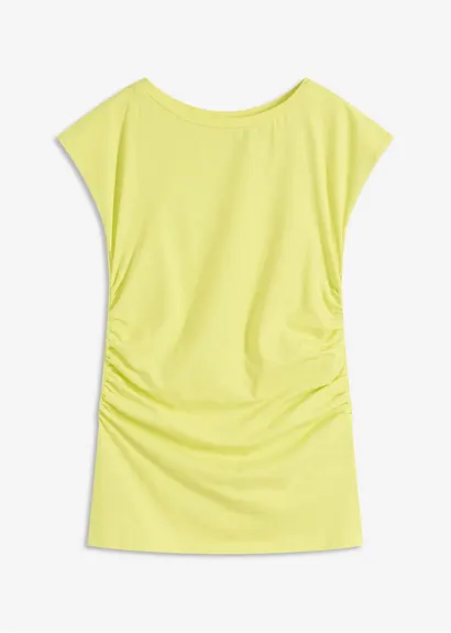 Shirt aus Baumwolle  mit Stretch in gelb von vorne - bonprix