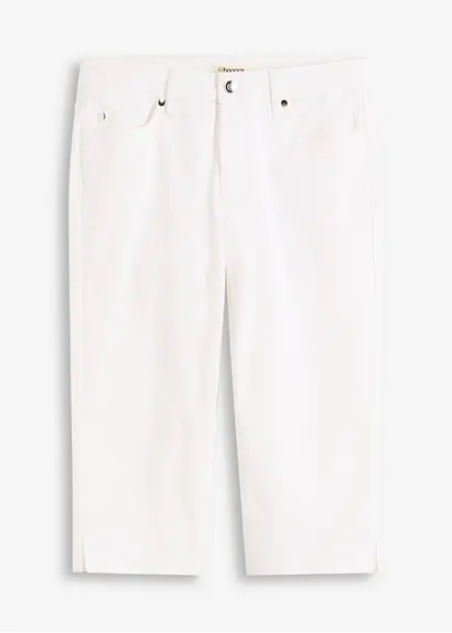 Capri-Hose mit Bequembund in weiß von vorne - bonprix