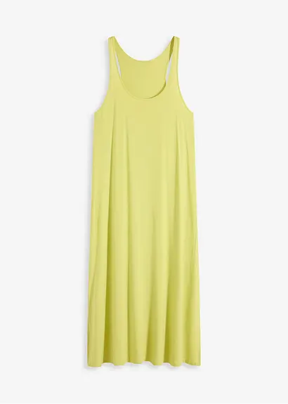 Jerseykleid aus fließender Viskose in gelb von vorne - bonprix