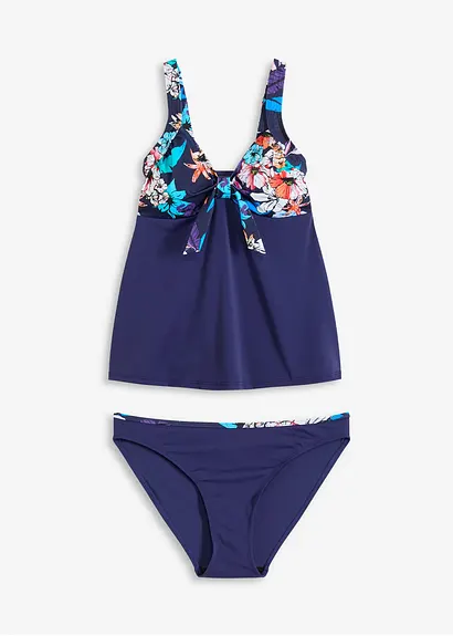 Tankini (2-tlg.Set) in blau von vorne - bonprix