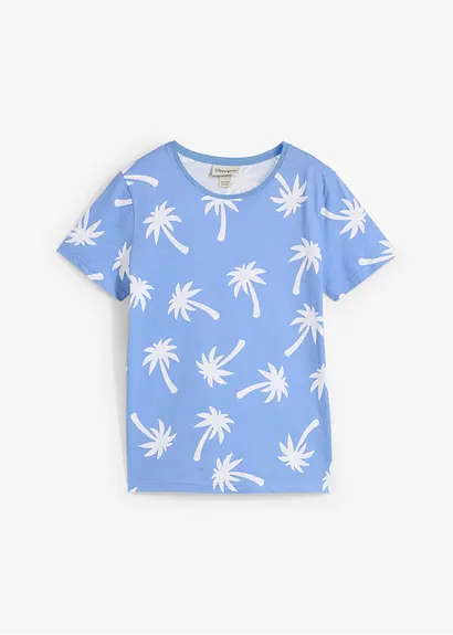 T-Shirt aus Bio Baumwolle in blau von vorne - bonprix