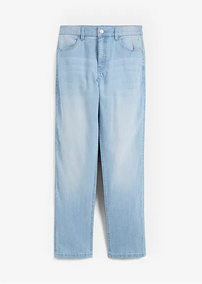 Loose Fit Stretch-Jeans, Straight in blau von vorne - bonprix