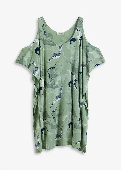 Strandkleid aus Viskose in grün von vorne - bonprix