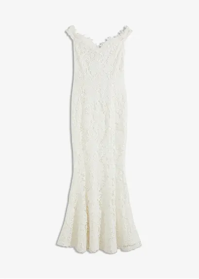 Brautkleid aus Spitze in weiß von vorne - bonprix