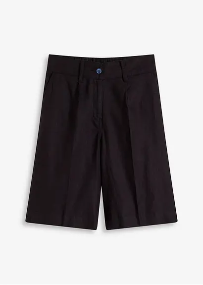 Bermuda mit Bundfalten in schwarz von vorne - bonprix