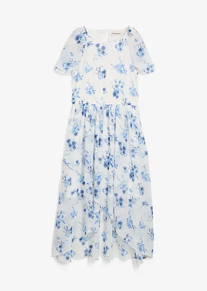 Chiffonkleid aus strukturiertem Crinkle in weiß von vorne - bonprix