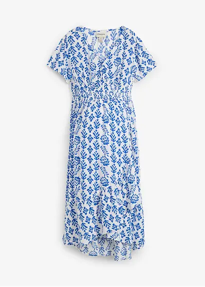 2-in-1 Umstands- und Stillkleid aus fließender Viskose in weiß von vorne - bonprix
