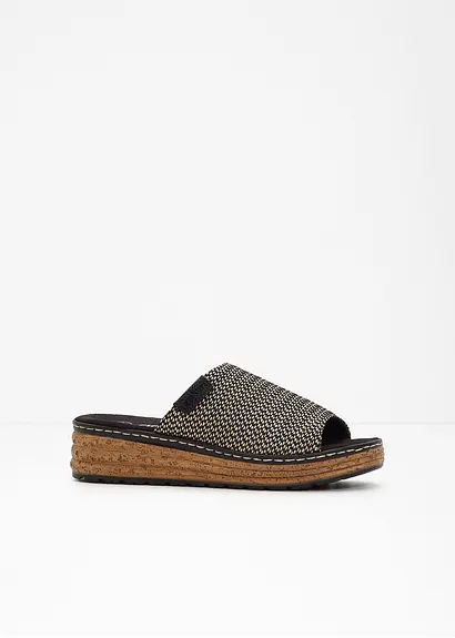 Rieker Keil Pantolette in schwarz - Rieker