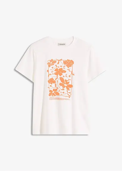 T-Shirt mit Placement-Print in weiß von vorne - bonprix