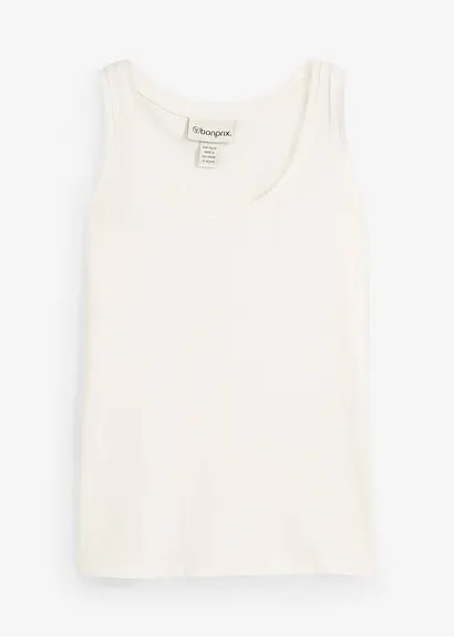 Tanktop mit Seidenanteil in weiß von vorne - bonprix