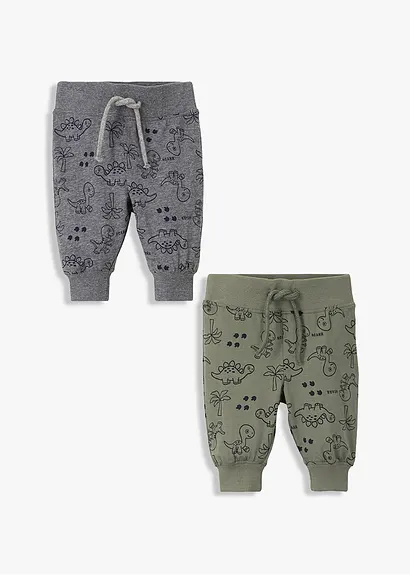 Shirthose aus reiner Bio-Baumwolle (2er Pack) in grün von vorne - bonprix
