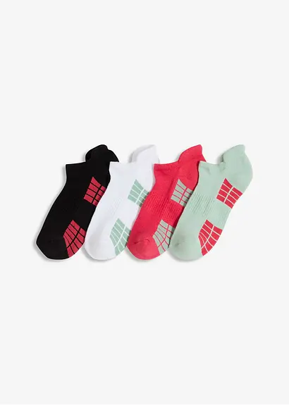 Sportsocken mit Frottee in der Sohle (4er Pack) in weiß von vorne - bonprix