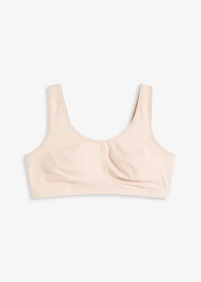 Bustier mit Baumwolle in beige von vorne - bonprix