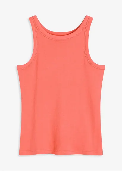 Geripptes Tanktop in pink von vorne - bonprix